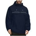 thumbnail image 1 of Mens Jackets Fall New Mens Waterproof Windproof Jacket with Hood Lightweight Loose Raincoat Hiking Sports Fall Jacket with Pockets Navy L, 1 of 6