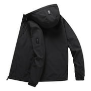 Mens Jackets Fall Winter Zip Up Thickened Hooded Jacket Casual Long Sleeve Coat Relaxed Fit Going Out Tops