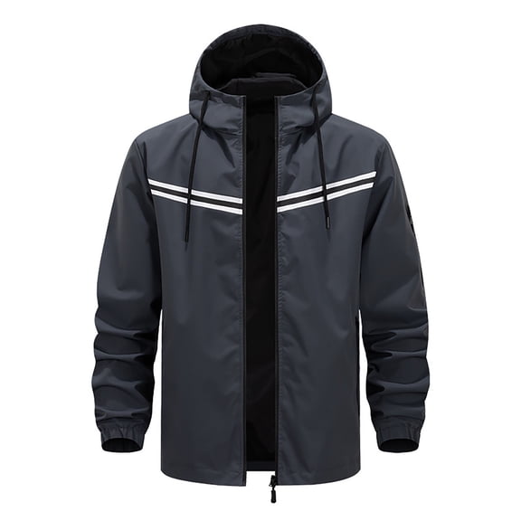 Mens Jackets Lightweight Hooded Long Sleeve Casual Jacket Thin Outerwear Zip Up Warm Coat Comfortable Loose Fit Fall Winter Mens Winter Coats