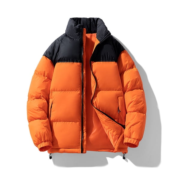 Mens Jackets Men's Color Blocked Long Sleeved Stand Up Collar Zipper Cardigan Thickened Warm Jacket,Jackets Mens Lightweight Jackets Mens Jackets Casual Stylish Mens Coats Men's Winter Coats