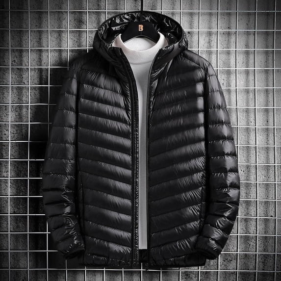 Mens Jackets Men's Solid Color Zippered Pockets Fashionable Standing Collar Lightweight Business Down Jacket,Jackets Mens Lightweight Jackets Mens Jackets Casual Stylish Mens Coats Men's Winter Coats
