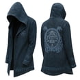 thumbnail image 1 of Mens Jackets Norse Mythology Jacket Long Sleeve Motorcycle Jacket Relaxed Fit Streetwear Hooded Cardigan Coat Navy XXL, 1 of 3
