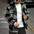 thumbnail image 1 of Mens Jackets Plaid Lapel Jackets Long Sleeved Casual Checkered Long Sleeved Turdown Collar Coats Coats for Men, 1 of 6