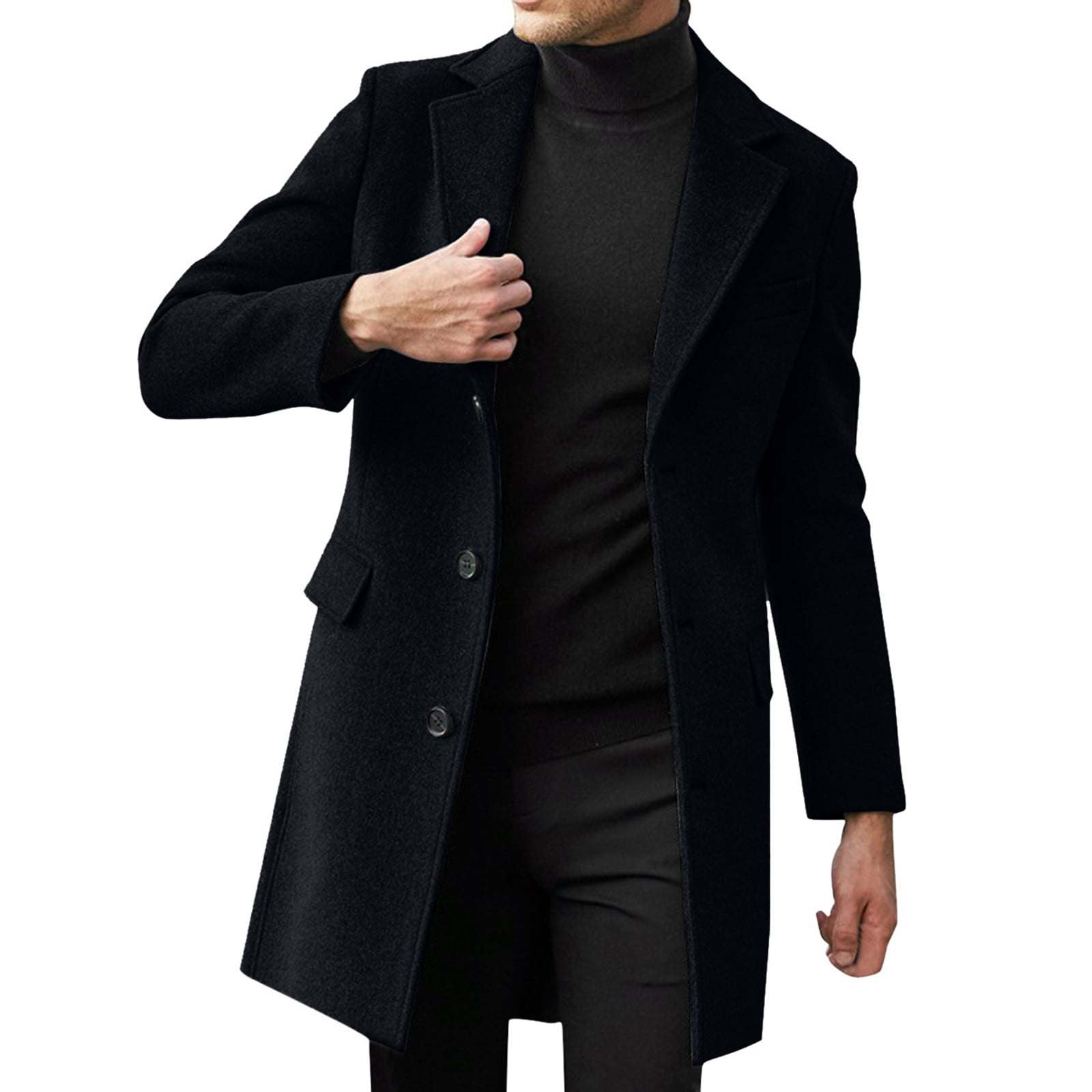 Mens Jackets Plus Size Winter Lapel Collar Long Sleeve Padded Leather