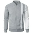 thumbnail image 1 of Mens Jackets Sale Winter Lightweight Full Zip Crewneck Sweatshirt Patchwork Long Sleeve Jackets Men (Gray 3XL), 1 of 6