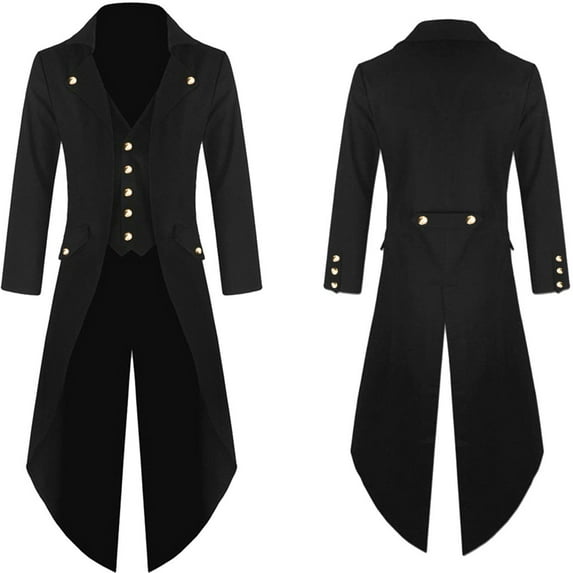 Mens Jackets Slim Fit Mens Outwear Coat Men'S Jacket Vintage Punk Gothic Retro Dress Fashion Long Windbreaker Streetwear Coat