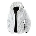 thumbnail image 1 of Mens Jackets White Cotton Plain Hood Rain Jacket Winter Waterproof Lightweight Warm Clothes for Men, 1 of 2