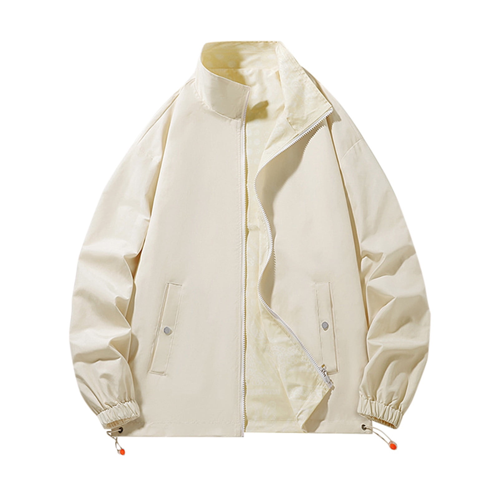 Mens Jackets Winter Coats Reversible Standing Collar Work Suit Loose