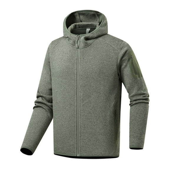 Mens Jackets Zipper Pocket Cardigan Hooded Running Fitness High Elastic Long Sleeve Casual Solid Color Exercise Keep Warm Coats Coats for Men