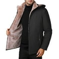 thumbnail image 1 of Mens Jackets with Hood Lined Plus Sizes Heavyweight Jacket Thick Warm Cozy Windproof Mens Coat, 1 of 8