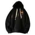 thumbnail image 1 of Mens Jacquard Hoodie Solid Color Sweatshirt Drawstring Kangaroo Pocket Pullover, 1 of 5