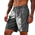 thumbnail image 1 of Mens Jacquard Lounge Shorts 8" Inseam Straight Leg Casual Above Knee Length Short Pants Elastic Waist Drawstring Pockets for Daily, 1 of 9