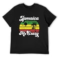 thumbnail image 1 of Mens Jamaica Me Crazy Rasta Roots Rock Reggae Jamaican Retro Gift T-Shirt Black Small, 1 of 5
