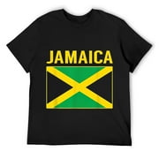 Mens Jamaica Pride Jamaican Flag T-Shirt Black