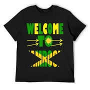 Mens Jamaican Flag In Jamrock, Welcome To Jamrock/Jamaica T-Shirt Black S