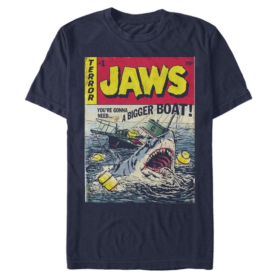 Mens Jaws Retro Comic Book Shark T Shirt