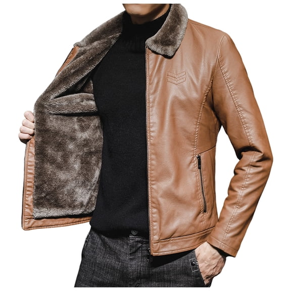 Mens Jean Jacket Fashion Stand Collar Durable Lightweight Windproof Mens Autumn and Winter Jackets,Brown,2XL