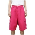 thumbnail image 1 of Mens Jean Shorts Baggy Solid Color Performance Work Cargo Shorts with Pockets Knee Length Wide Leg Summer Casual Mens Denim Shorts, 1 of 9