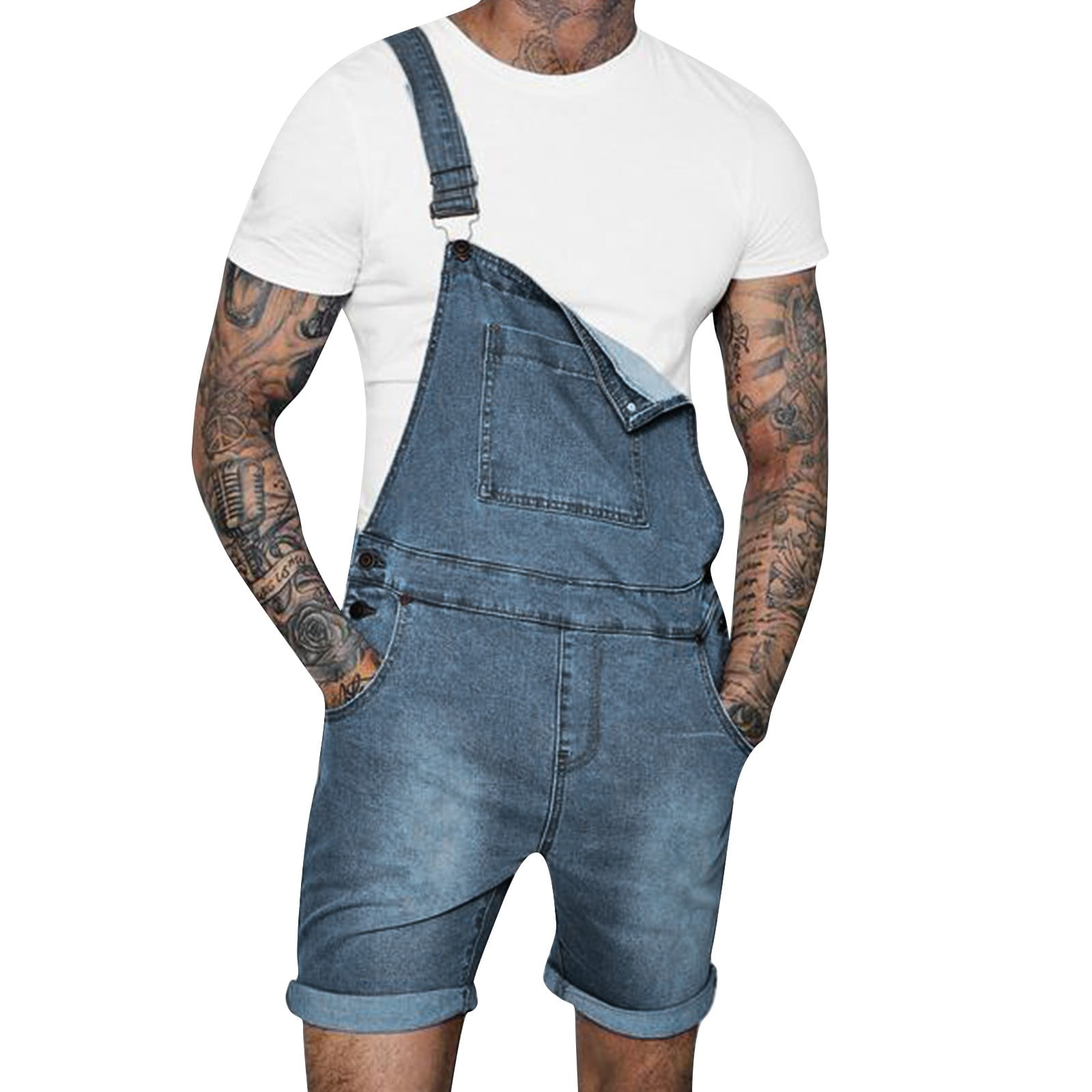 Generisch Dames retro denim overalls casual rechte wijde