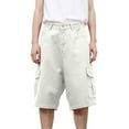 thumbnail image 1 of Mens Jean Shorts Baggy Wide Leg Solid Color Knee Length Cargo Jeans Shorts Summer Casual Retro Mens Denim Shorts, 1 of 7