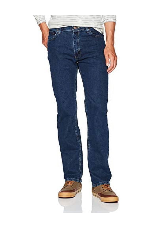 Authentics Men's Regular Fit Comfort Flex Waist Jean, Dark Stonewash, 36W x 30L