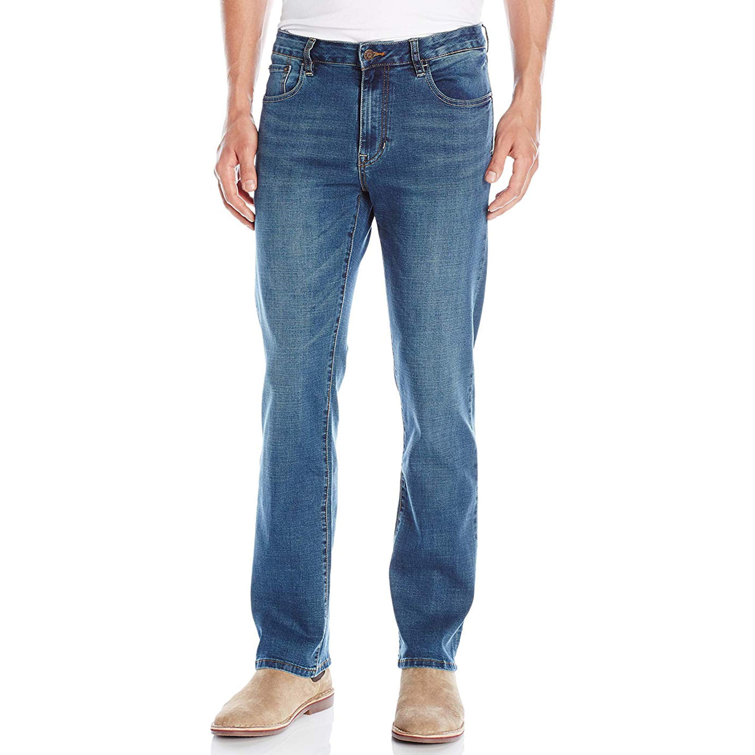 IZOD Men's Comfort Stretch Denim Jeans (Relaxed Fit), Indigo Blast, 42W ...