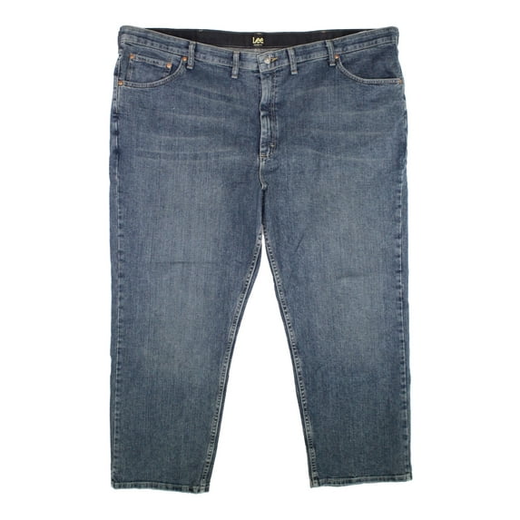 Mens Jeans 50x30 Relaxed Fit Straight Leg Stretch Denim 50