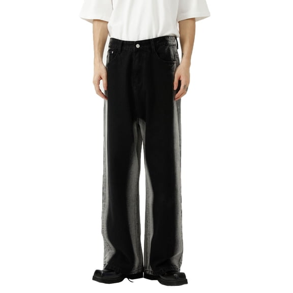 Mens Jeans Bootcut Black Slim Fit Jeans Straight Leg Stretch Comfort Tie Dye Denim Jeans for Men Denim, L Jeans Relaxed Fit