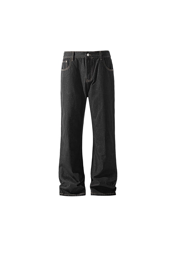 Mens Jeans Bootcut Denim Jeans Bootcut Fit Classic Five Pocket Design Stretch Comfort Wash Trousers for Everyday Casual Wear Jeans Relaxed Fit