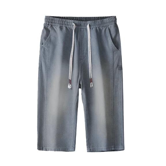 Mens Jeans Bootcut Jeans Casual Stretch Denim Cropped Pants for Daily Wear Comfortable Relaxed Fit Length Trousers Versatile Outfits with Tees Shirts Jeans Relaxed Fit