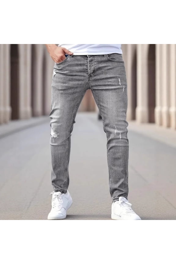 Mens Jeans Bootcut Relaxed Fit Spring And Summer Fashion Casual Sports Popular Jeans Denim Pants