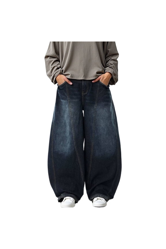 Mens Jeans Bootcut Retro Saber Cut Denim Jeans Loose Fit Casual Trousers with Washed Comfort Stretch Fabric for Daily Wear Jeans Relaxed Fit