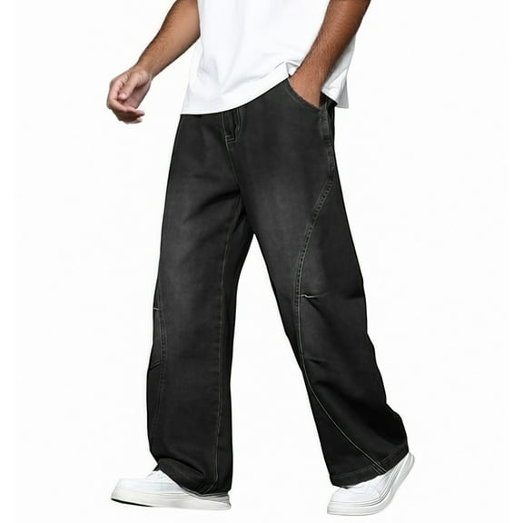 Mens Jeans Bootcut Slim Fit Stretch Denim Jeans Comfortable Classic Casual Pants with Belt Loops for Everyday Wear Durable and Stylish Jeans Relaxed Fit