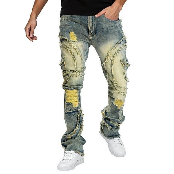 Mens Jeans Bootcut Slim Fit Stretch Jeans for Casual Wear Comfortable Tapered Denim Pants with Mid Rise Perfect for T Shirts and Tops Jeans Relaxed Fit