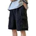 thumbnail image 1 of Mens Jeans Lightweight Workwear Street Loose Fit Cargo Jean Shorts with Drawstring for Daily Wear Casual Comfort Jean Shorts, 1 of 8