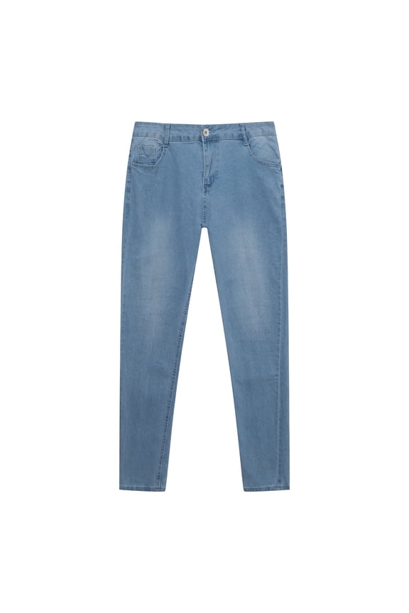 Mens Jeans Regular Fit Mens Spring Summer Breathable Jeans Slim Fit Stretch Small Feet Skinny Straight Fit Jeans Jeans I XL