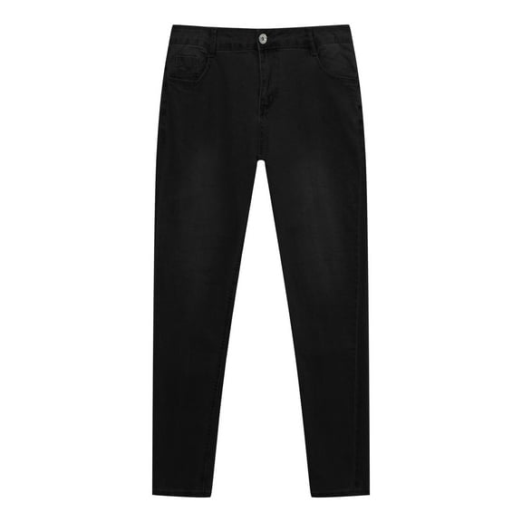 Mens Jeans Regular Fit Mens Spring Summer Breathable Jeans Slim Fit Stretch Small Feet Skinny Straight Fit Jeans Relaxed Fit Jeans for Men Black L