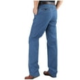 thumbnail image 1 of Mens Jeans Slim Straight Casual Solid Zipper High Stretch Straight Leg High Waisted Denim Pants, 1 of 6