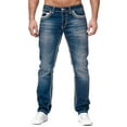 thumbnail image 1 of Mens Jeans Spring Summer Bodybuilding Pocket Denim Sports Full Length Pants Stretch Casual Comfort Outdoor Denim Pants, 1 of 7