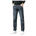 thumbnail image 1 of Mens Jeans Winter Warm Straight Leg Relaxed Fit Denim Jeans with Pockets Outdoor Casual Classic Men Pants, 1 of 4