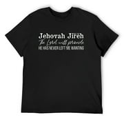 Mens Jehovah Jireh Lord Will Provide - Hebrew Names For God T-Shirt Black Small