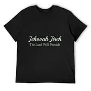 Mens Jehovah Jireh The Lord Will Provide - Bible Names of God T-Shirt Black