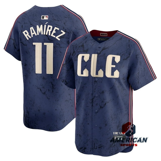 Mens Jer_sey Cleveland_Guardians Jose Ramirez Regata Navy Blue 2024