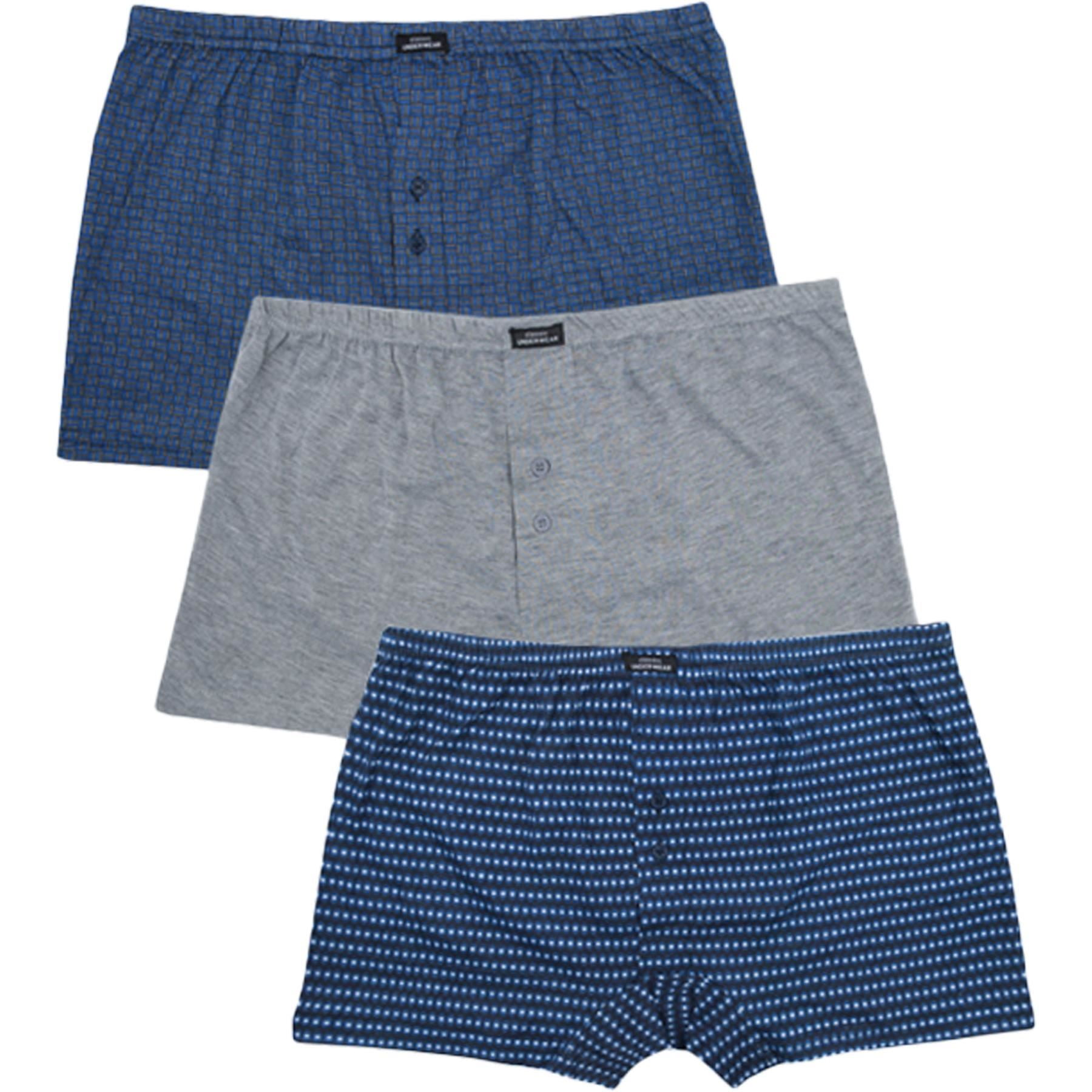 Mens Jersey Boxer Shorts Underwear Pack Of 3 Knickers Elasticated Waistband Mens Boxer Shorts