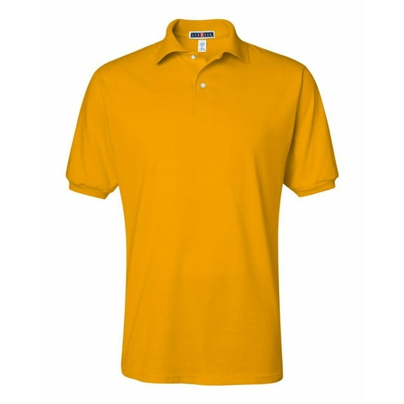 Mens Jersey Sport Polo Shirt 50/50 Sport Tee Outfit Color Gold 2X-Large