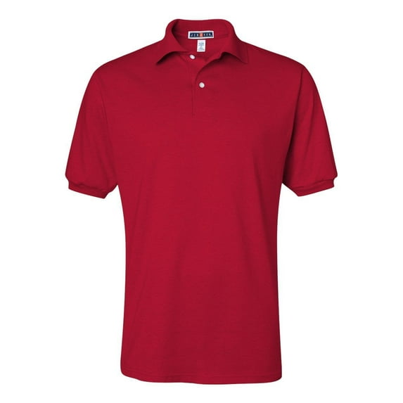 Mens Jersey Sport Polo Shirt 50/50 Sport Tee Outfit Color True Red 3X-Large