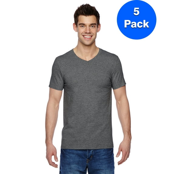Mens Jersey V-Neck T-Shirt SFVR (5 PACK)