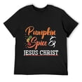 thumbnail image 1 of Mens Jesus Christ Prayer Gift Pumpkin Spice Thanksgiving T-Shirt Black, 1 of 5