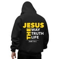 thumbnail image 1 of Mens Jesus Hoodie Letter Print Hooded Sweatshirt Relaxed Fit Long Sleeve Casual Streetwear Hoodies for Men Graphic, 1 of 5