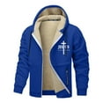 thumbnail image 1 of Mens Jesus Hoodies Christian Fleece Lined Zip Up Cross Thick Heavyweight Jackets Winter Warm Sky Blue XXXL, 1 of 4